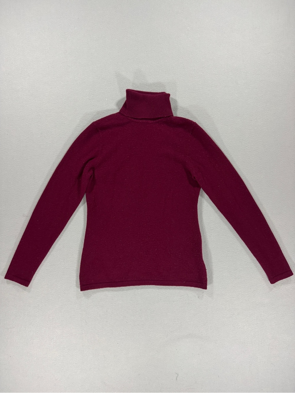 Qi Cashmere 100% Cashmere Turtleneck Sweater Womens Small Burgundy Wine